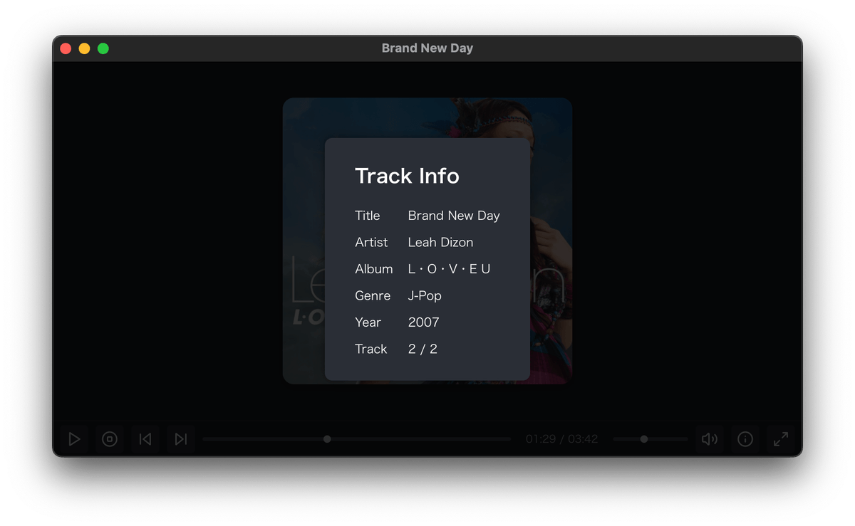 Track info overlay