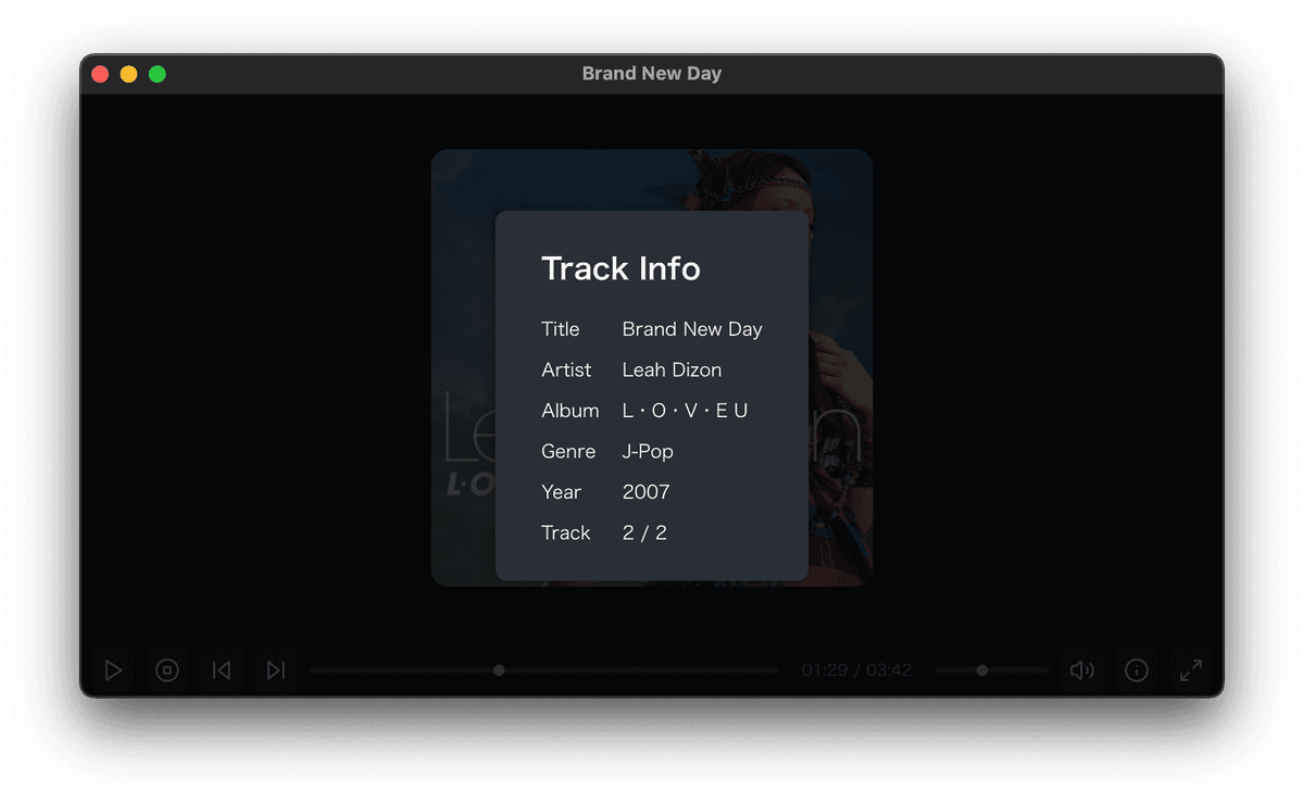 Track info overlay